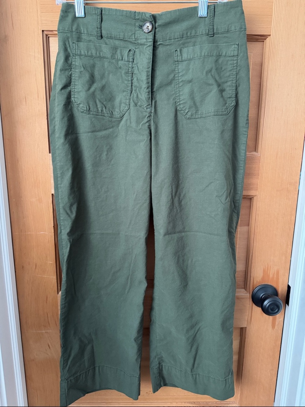 Nicole Miller Military Olive Straight-Leg Chinos